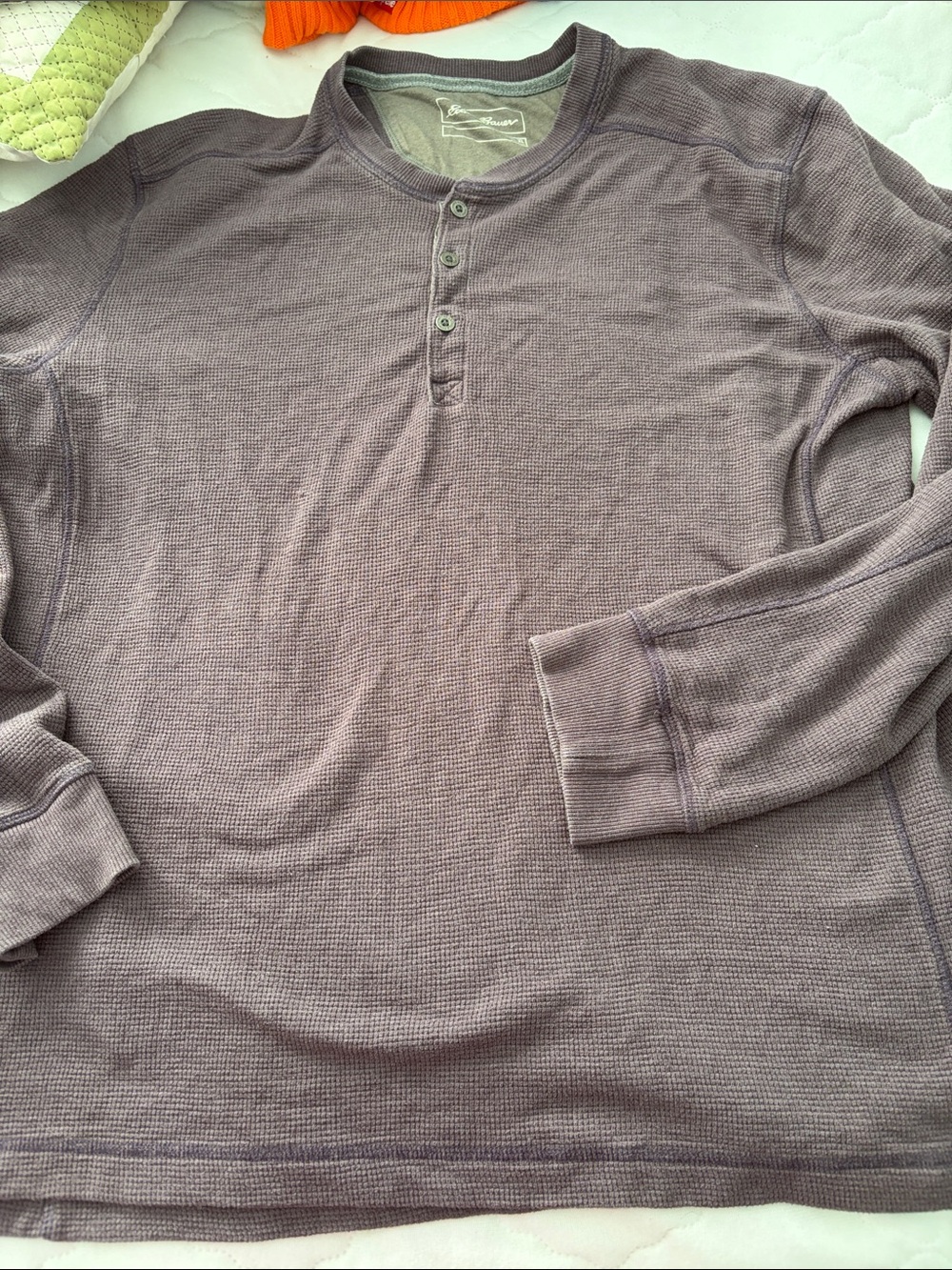 Eddie Bauer Long-Sleeve Waffle Henley in Dusty Purple